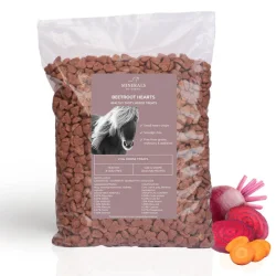 Hestegodbidder - Rdbede hjerter - 2 kg refill