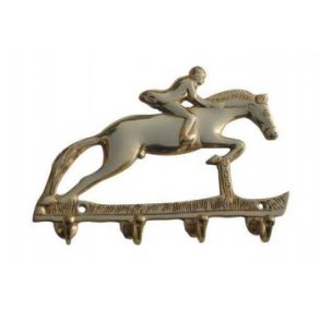 Knagerkke m/ 4 kroge & springrytter motiv